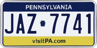 PA license plate JAZ7741