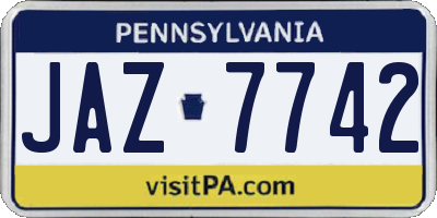 PA license plate JAZ7742