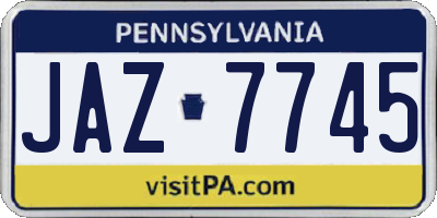 PA license plate JAZ7745