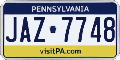PA license plate JAZ7748