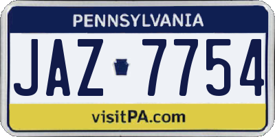 PA license plate JAZ7754