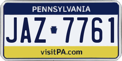 PA license plate JAZ7761