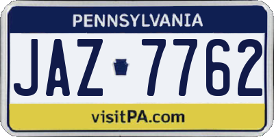 PA license plate JAZ7762