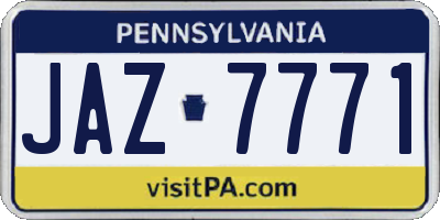 PA license plate JAZ7771