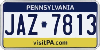 PA license plate JAZ7813