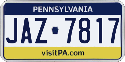 PA license plate JAZ7817