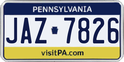 PA license plate JAZ7826