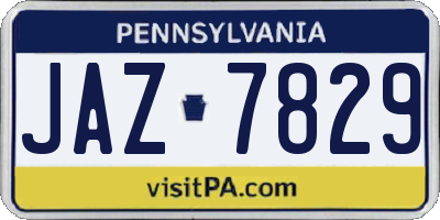 PA license plate JAZ7829