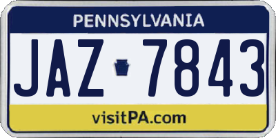 PA license plate JAZ7843