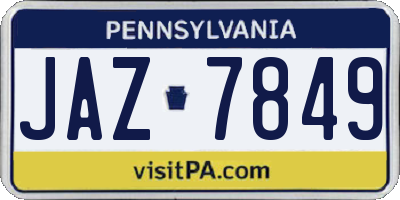 PA license plate JAZ7849