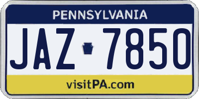 PA license plate JAZ7850