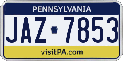 PA license plate JAZ7853