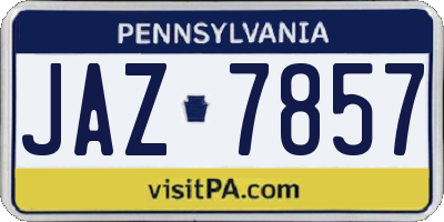 PA license plate JAZ7857