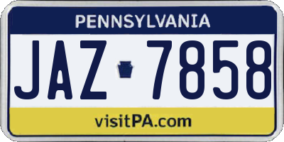 PA license plate JAZ7858
