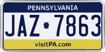 PA license plate JAZ7863