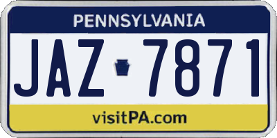 PA license plate JAZ7871
