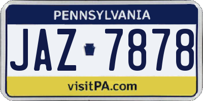 PA license plate JAZ7878