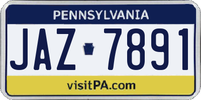 PA license plate JAZ7891