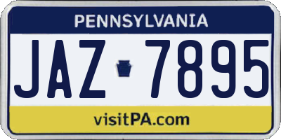 PA license plate JAZ7895