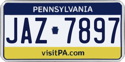 PA license plate JAZ7897