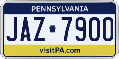 PA license plate JAZ7900