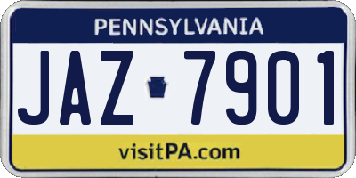 PA license plate JAZ7901