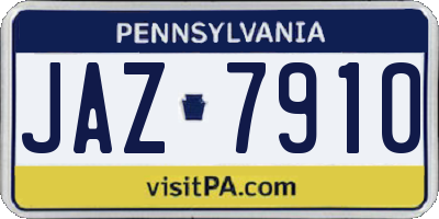 PA license plate JAZ7910