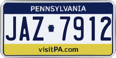 PA license plate JAZ7912