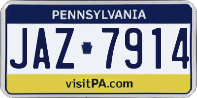 PA license plate JAZ7914