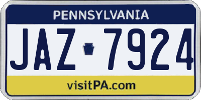PA license plate JAZ7924