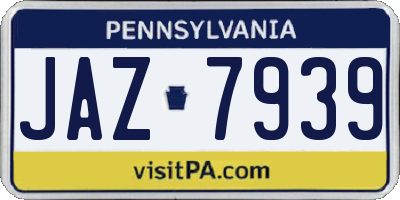 PA license plate JAZ7939