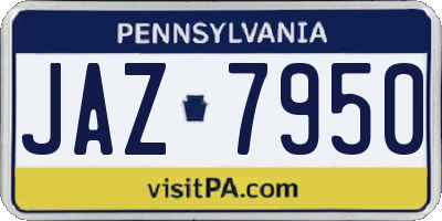 PA license plate JAZ7950
