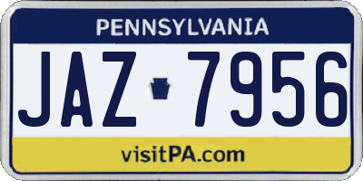 PA license plate JAZ7956