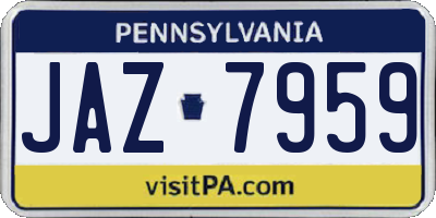 PA license plate JAZ7959