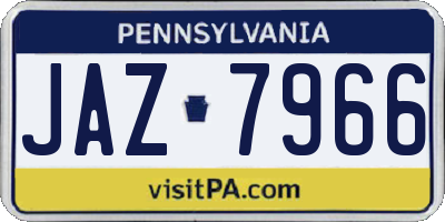 PA license plate JAZ7966