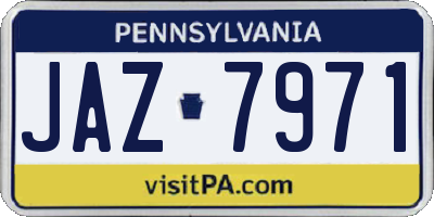 PA license plate JAZ7971