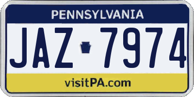 PA license plate JAZ7974
