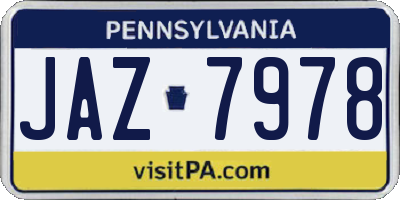 PA license plate JAZ7978