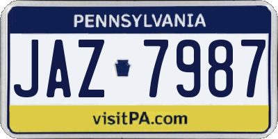 PA license plate JAZ7987