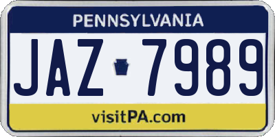 PA license plate JAZ7989