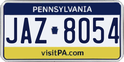 PA license plate JAZ8054