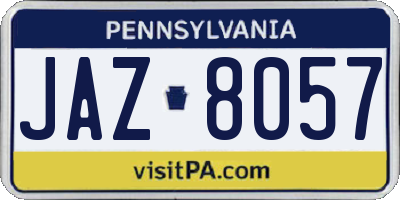 PA license plate JAZ8057