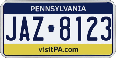 PA license plate JAZ8123