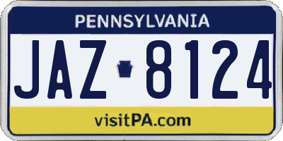 PA license plate JAZ8124