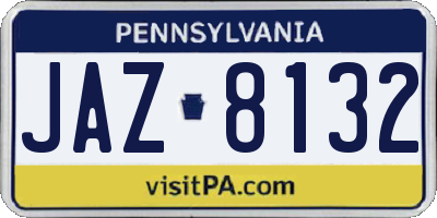 PA license plate JAZ8132