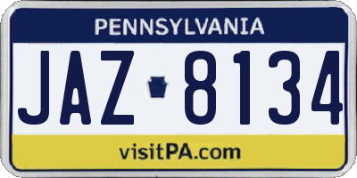 PA license plate JAZ8134