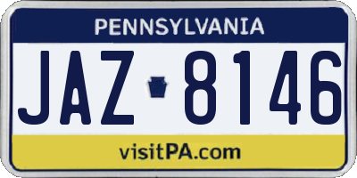 PA license plate JAZ8146