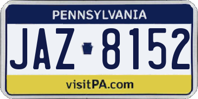 PA license plate JAZ8152