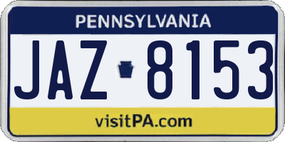 PA license plate JAZ8153