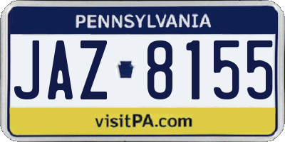 PA license plate JAZ8155